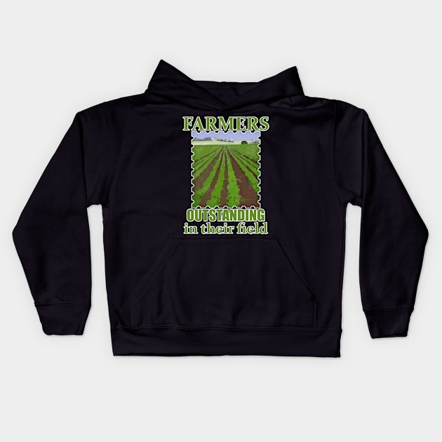 Farmers Outstanding in their Field Kids Hoodie by evisionarts